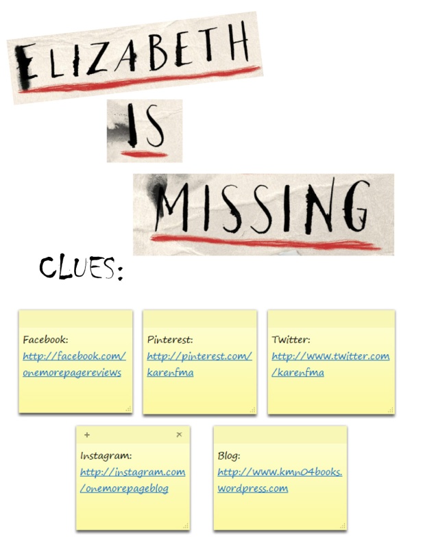 Elizabeth is Missing by Emma Healey Blog Search on One More Page blog